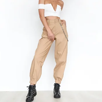 

European Style 2019 Summer Women Casual Loose High Waist Harem Pants Pockets Fashion Sexy Female Regular Long Trousers Pants