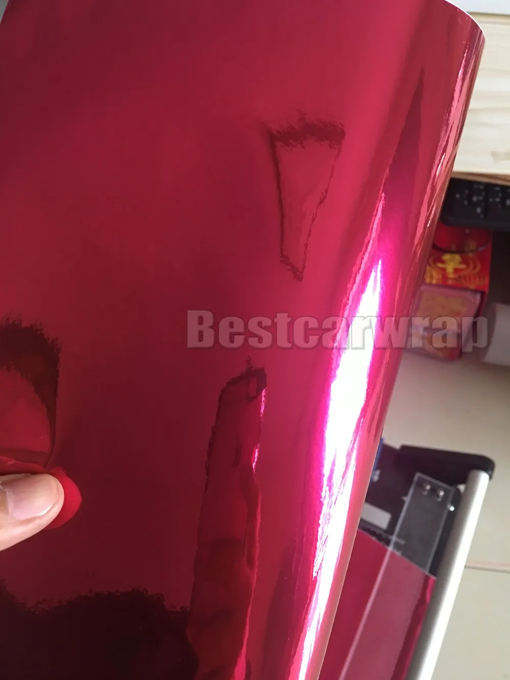 rose red chrome mirror car wrapping film with air bubble free (2)