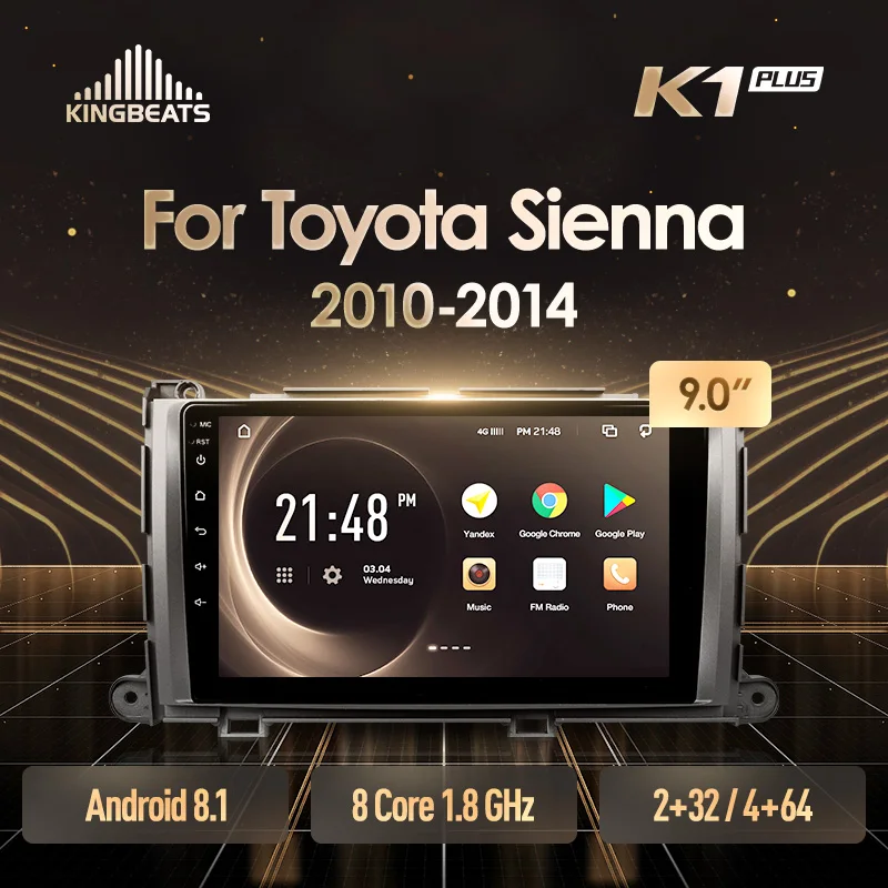 

KingBeats Android 8.1 Octa-Core head unit 4G in Dash Car Radio Multimedia Video Player Navigation GPS For Toyota Sienna 3 XL30 2010-2014 no dvd 2 din Double Din Android Car Stereo 2din DDR4 2G RAM 32G ROM / 4+64G