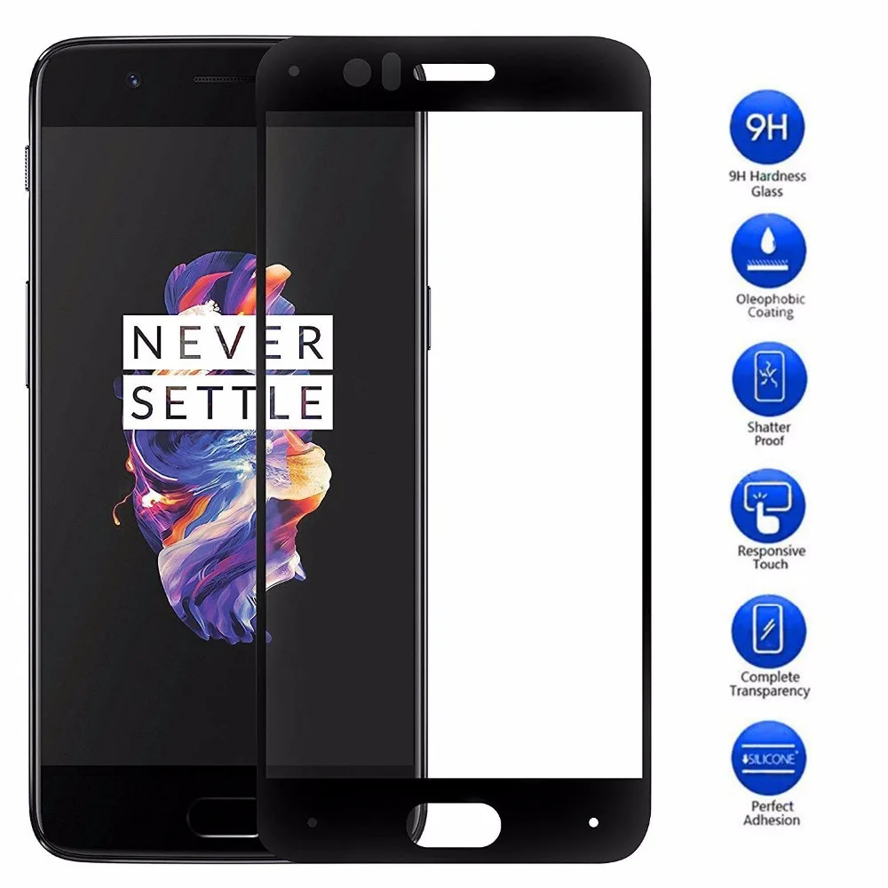 

For OnePlus 5T Tempered Glass Screen Protector 2.5D Curved Full Coverage Premium Glass For OnePlus 5T With [Crystal Clear]