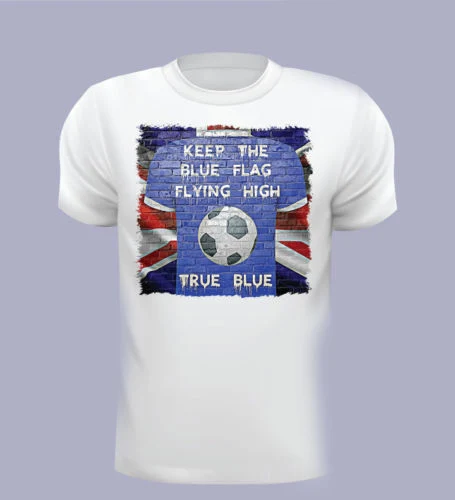 Футболка Fan Inspired футболка для футбола Челси подлинно синий Union Jack повседневная