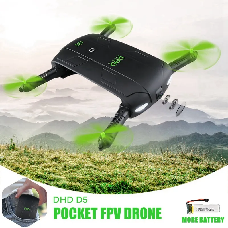 

5pcs Battery Pocket Selfie Drone With Camera Foldable Mini Fpv Quadcopter Wifi Rc Toy Dhd D5 Helicopter Vs Jjrc H37 523 Jy018