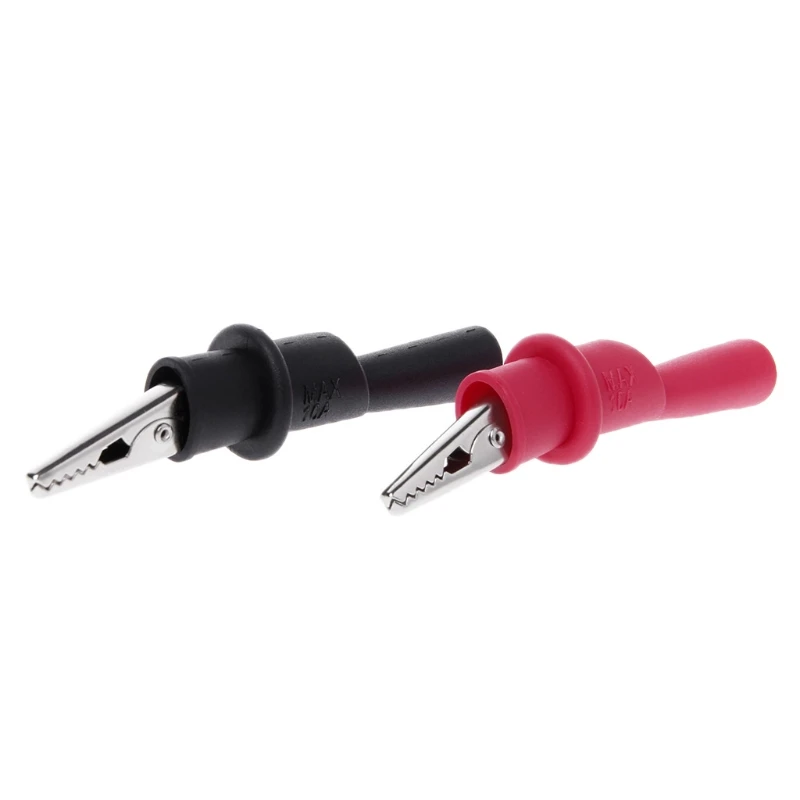 

1 Pair Insulated MultiMeter Test Lead Alligator Clip Crocodile Clamp Probe Test