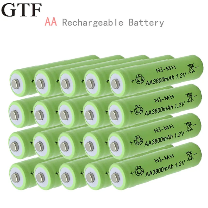 GTF 1,2 V Ni-NH AA перезаряжаемая 3800 mAh 2A нейтральная AA Аккумуляторная батарея для светодиодный фонарик