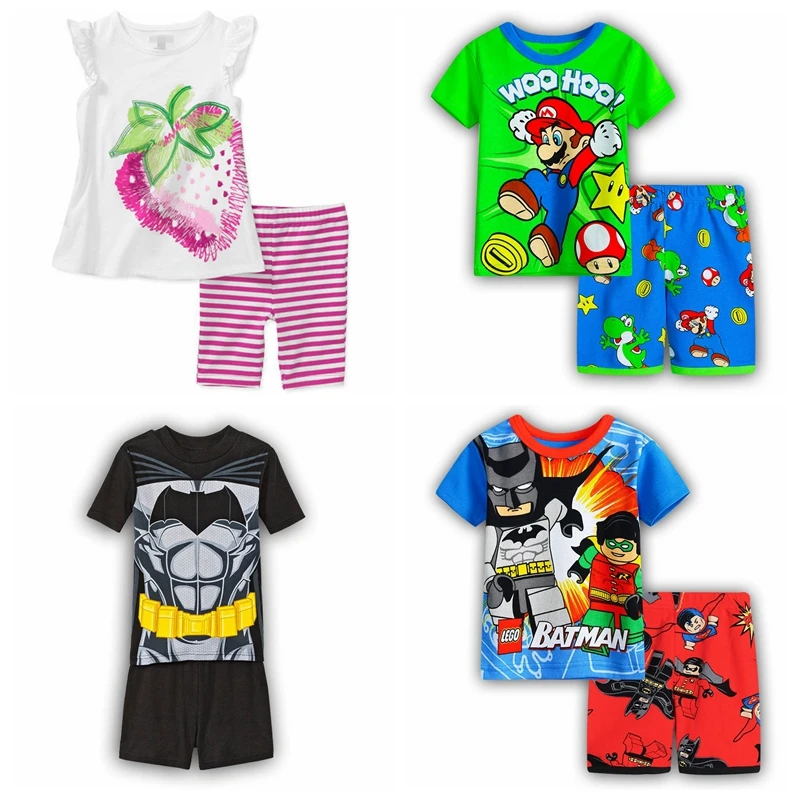 

Baby kids Pajamas Set summer children Short Sleeve cotton sleepwear Boys Cartoon pyjamas girls cute home clothing boys nightwear