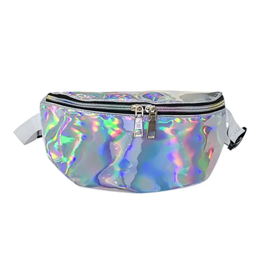 Для женщин грудь талия сумка 2018 Новая мода уникальный Дизайн лазерная кожа Сумка сумки на ремне женской груди сумка bolsa feminina A5