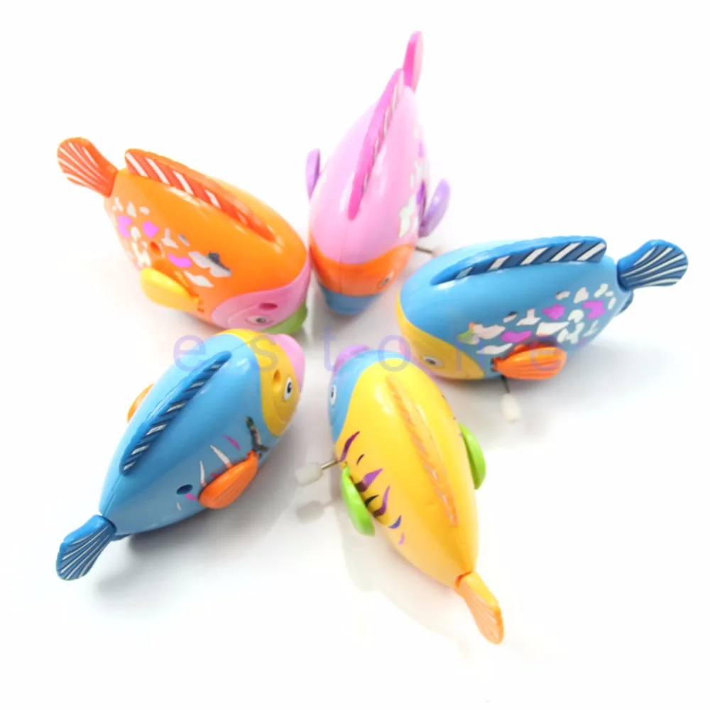 

1PC Children Kid Funny Plastic Colorful Fish Shaped Clockwork Wind Up Party Toy