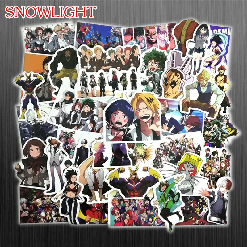 New 50Pcs/Set My Hero Academy Anime DIY Waterproof Sticker For Skateboard Laptop Guitar Luggage Decals Refrigerator Stickers