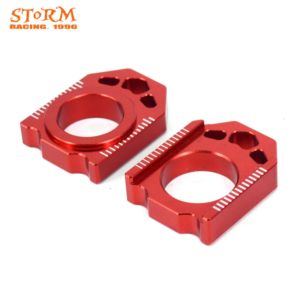 Motorcycle CNC Red Axle Block Chain Adjuster For HONDA CR125R 250R 02 07 CRF250R 250X 04 17