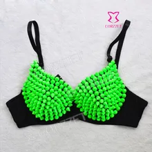 911 Сексуальная Клубная одежда экзотические бюстгальтеры с заклепки-Шипы Шипованные новые женские бюстгальтеры Нижнее белье B 32 34 36 38 40 Золото зеленый серебро красный