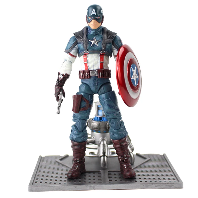 

18cm Superhero Figure Toys Captain America Movable Statue PVC Action Figure Super Hero Collection Model Dolls Kids Gift
