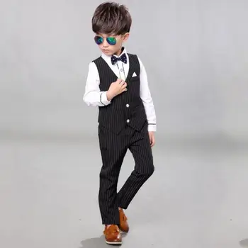 

2019 New Spring Kids Boys Suits For Wedding Party Teenage Boys 3Pcs Sets Vest+Shirt+Pant Boy Suits Formal Clothes Boys Suit Y68
