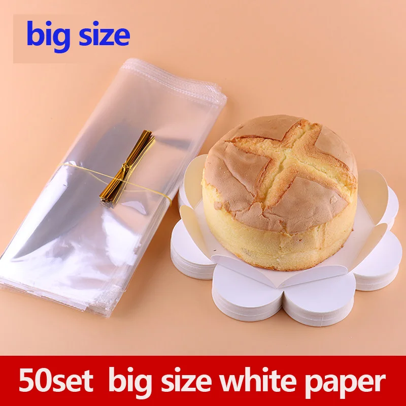 50 набор прозрачная пластиковая бумага для выпечки держатель упаковочные коробки мусс кондитерский контейнер коробка для переноски хлеба для продуктов и выпечки печенья пакет сумка