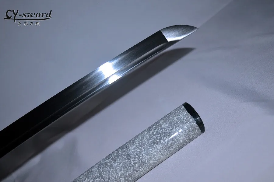 1060 STEEL oil quenching clay tempering golden blade handmade katana sword