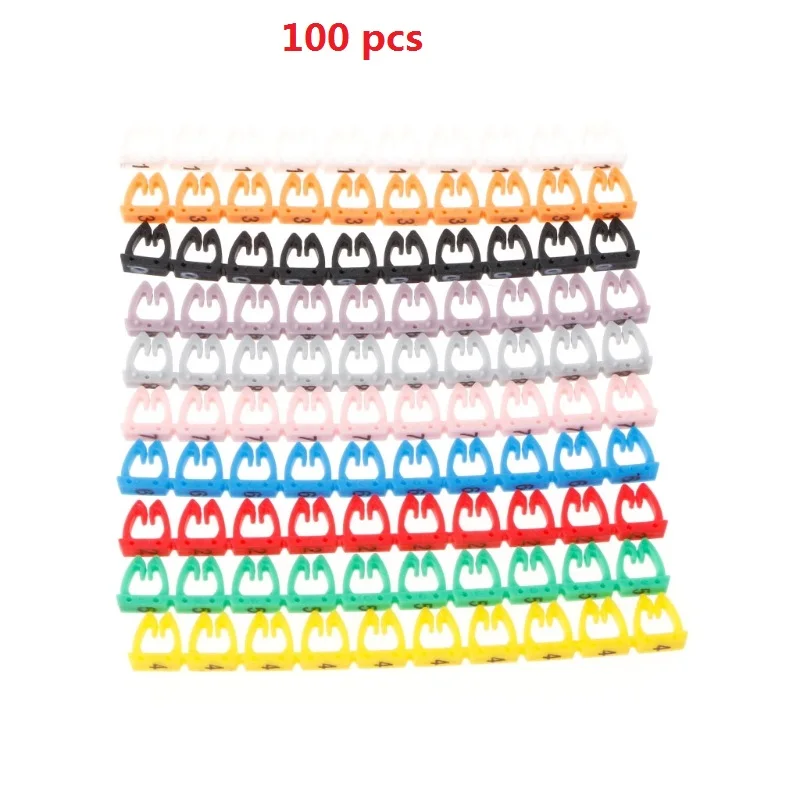 

100Pcs/Set Colorful Numeric Cable Label Mark For RJ45 RJ11 RJ12 Network Cable