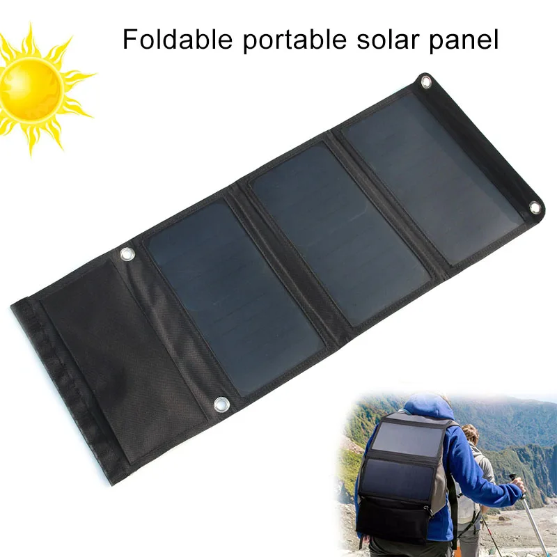 

New Hot 21W 5V Foldable Solar Panel Portable Solar Charger High Efficiency Charger for Cellphone