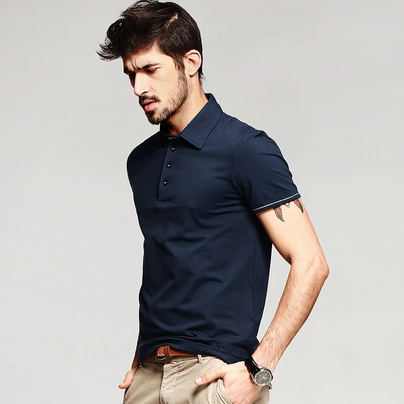 KUEGOU летние мужские повседневные рубашки с полосками, пэчворк, синий цвет, брендовая одежда, мужская одежда с коротким рукавом, Мужская одежда, облегающие Топы 901