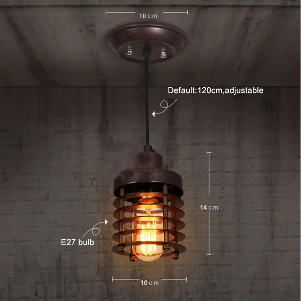 Винтажный Лофт светодиодный подвесной светильник s черный металлический подвесной светильник ретро кафе светильник Промышленный Декор Светильник ing светильники Avize