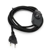 AC 220-250V EU Plug Power Cords With Dimmer Switch Flex Fabric Braided Covered Cable Electrical Power Cable 2