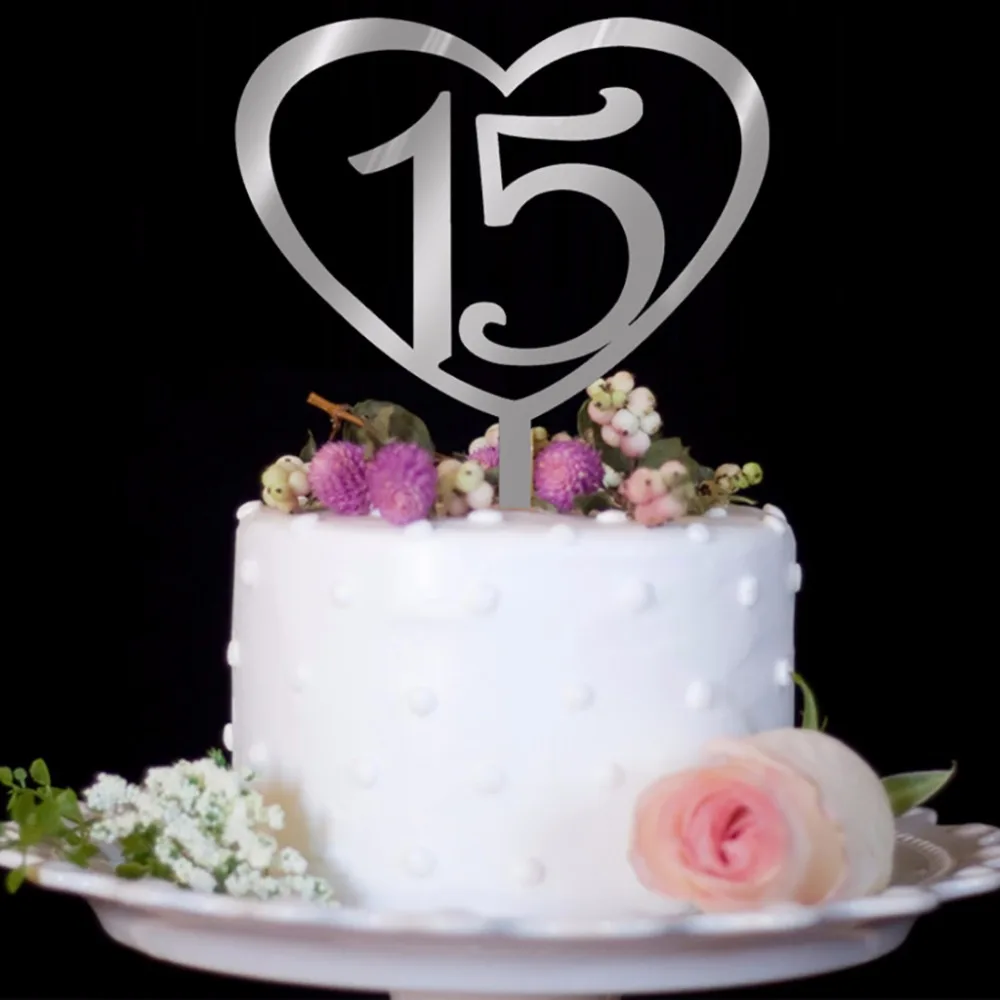 

1Pc Wood Number Styling 15th/25th/30th/50th Birthday Cake Topper Party Favors for Wedding Anniversary Decoration Supplies C42