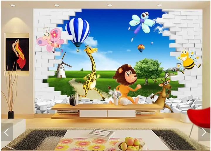 3d photo wallpaper custom wall murals Stereo scenery animal setting picture paper Children room | Обустройство дома