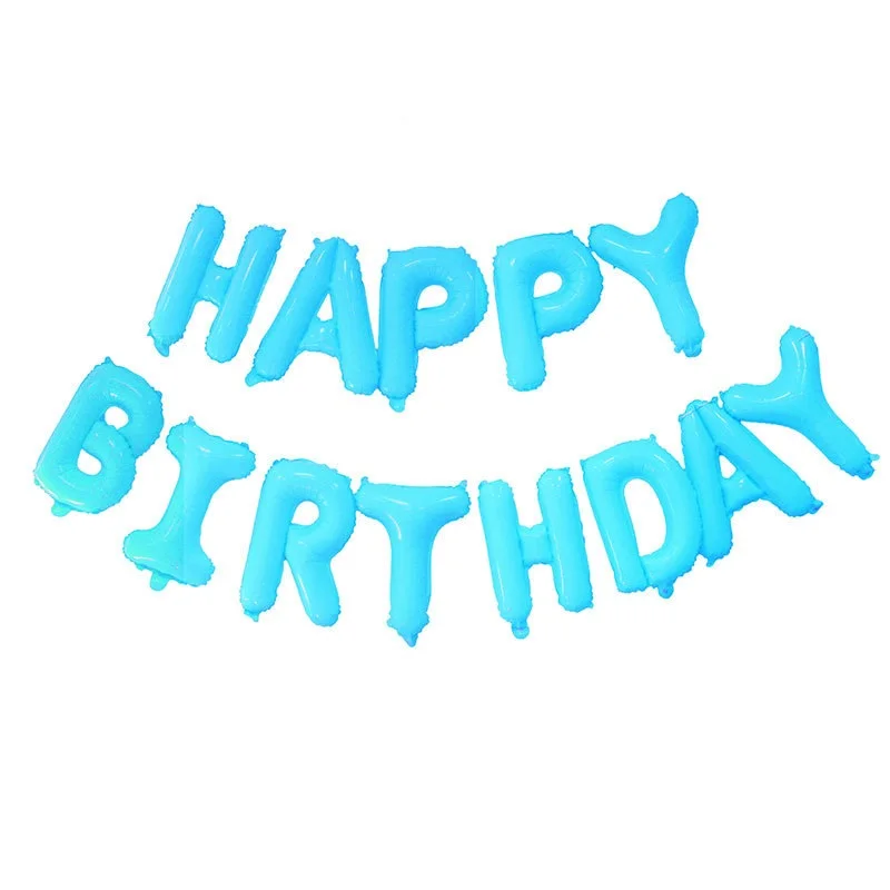 1" фольгированные воздушные шары с буквами алфавита с днем рождения, воздушные шары из розового золота для украшения вечеринки на день рождения для детей и взрослых - Цвет: GM Blue