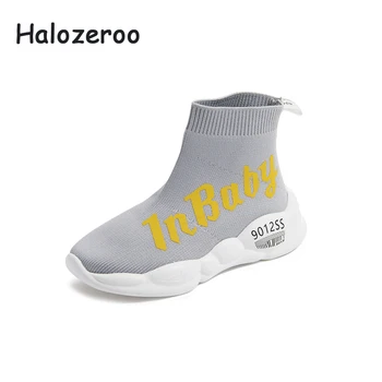 

2019 Autumn Kids High Top Sport Sneakers Baby Girls Casual Sneakers Children Mesh Sock Shoes Brand Shoes Black Sneakers Trainers