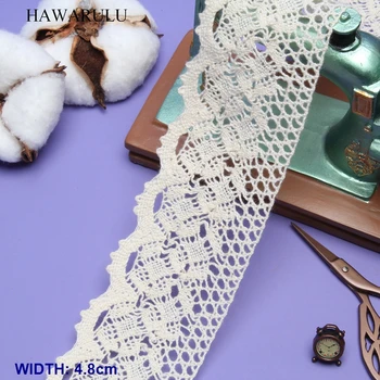 

HAWARULU 15yard DIY cotton embroidery lace hollowed out milk barcode lace trim lace fabric ribbon christmas wedding decoration