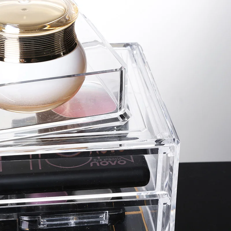 Acrylic Cosmetic Lipstick Storage Box Display Stand Dresser Nail Polish Shelf Rack Holder Drawer Women Makeup Organizer Case6