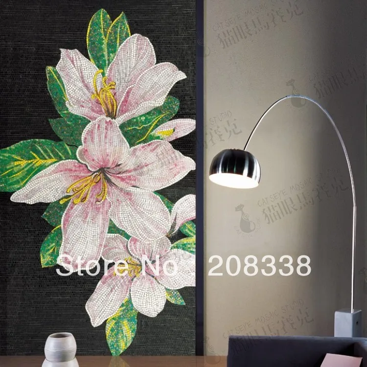 

glass mosaic cut picture background wall tile