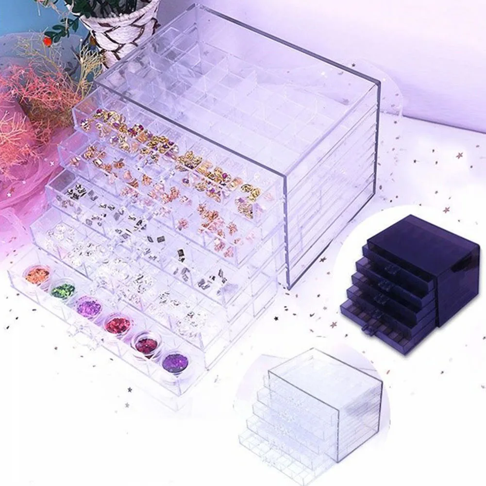 

Hot Sale Storage Box Case 120 Compartments Jewelry Nail Art Accessories Portable for Home