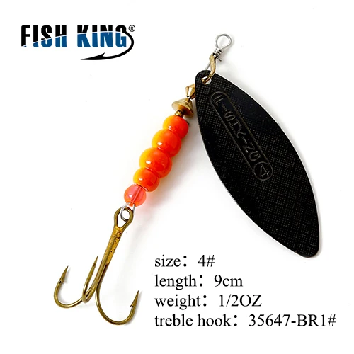 Fishing King 4 цвета 0#-5# spinner ложка приманки с металлической жесткой приманкой с тройным крючком рыболовные снасти Pesca - Цвет: Тёмно-синий