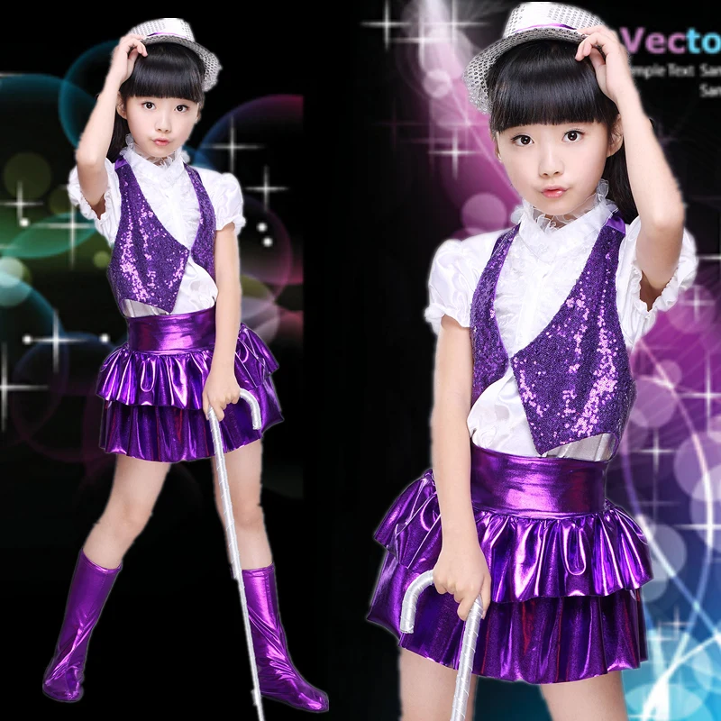 

New Children's Jazz Dance Performance Costume Sequins Boys and Girls Modern Dancees Performance Costumes Children's Modern Dance