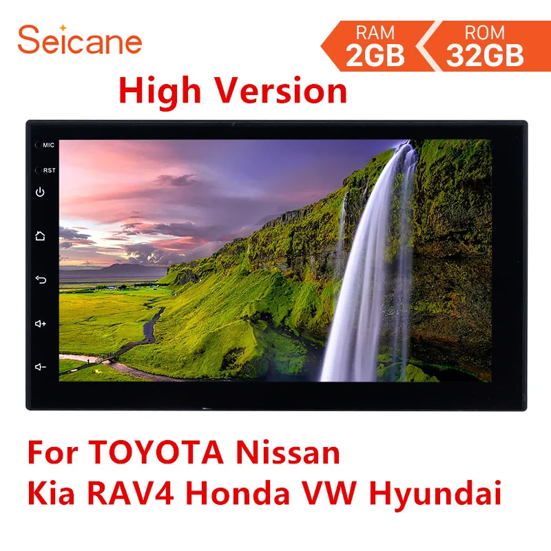Дешево Seicane Android 8,1 2Din Универсальное автомобильное радио 2 Гб ОЗУ + 32 Гб ПЗУ GPS мультимедийный плеер для TOYOTA Nissan Kia RAV4 Honda VW Hyundai