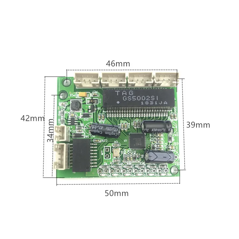 Неуправляемый 5 портовый 10/100M промышленный модуль коммутатора Ethernet PCBA плата OEM