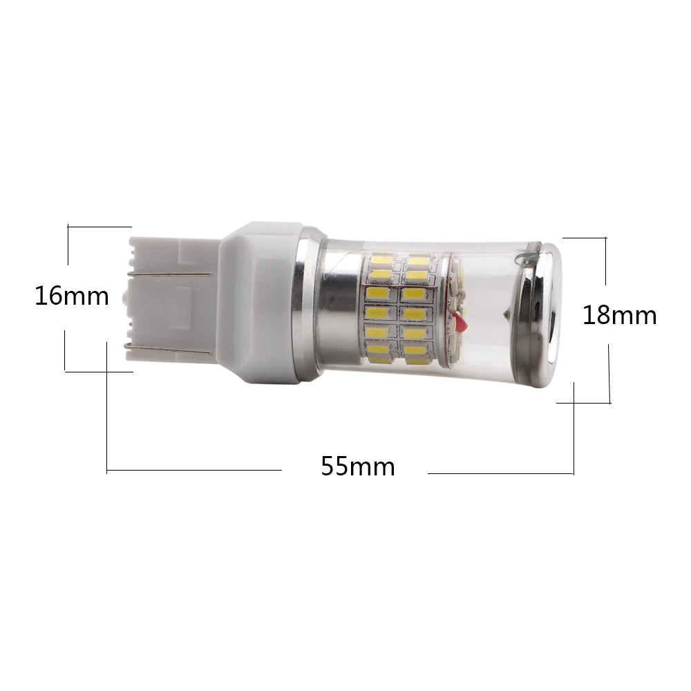 10 шт. 12 В 3014 48 SMD с крышкой Белый Красный Янтарный 7440 7443 T20 Светодиодная лампа с клиновидным цоколем хвост поворот стоп Парковка задний свет автомобиля