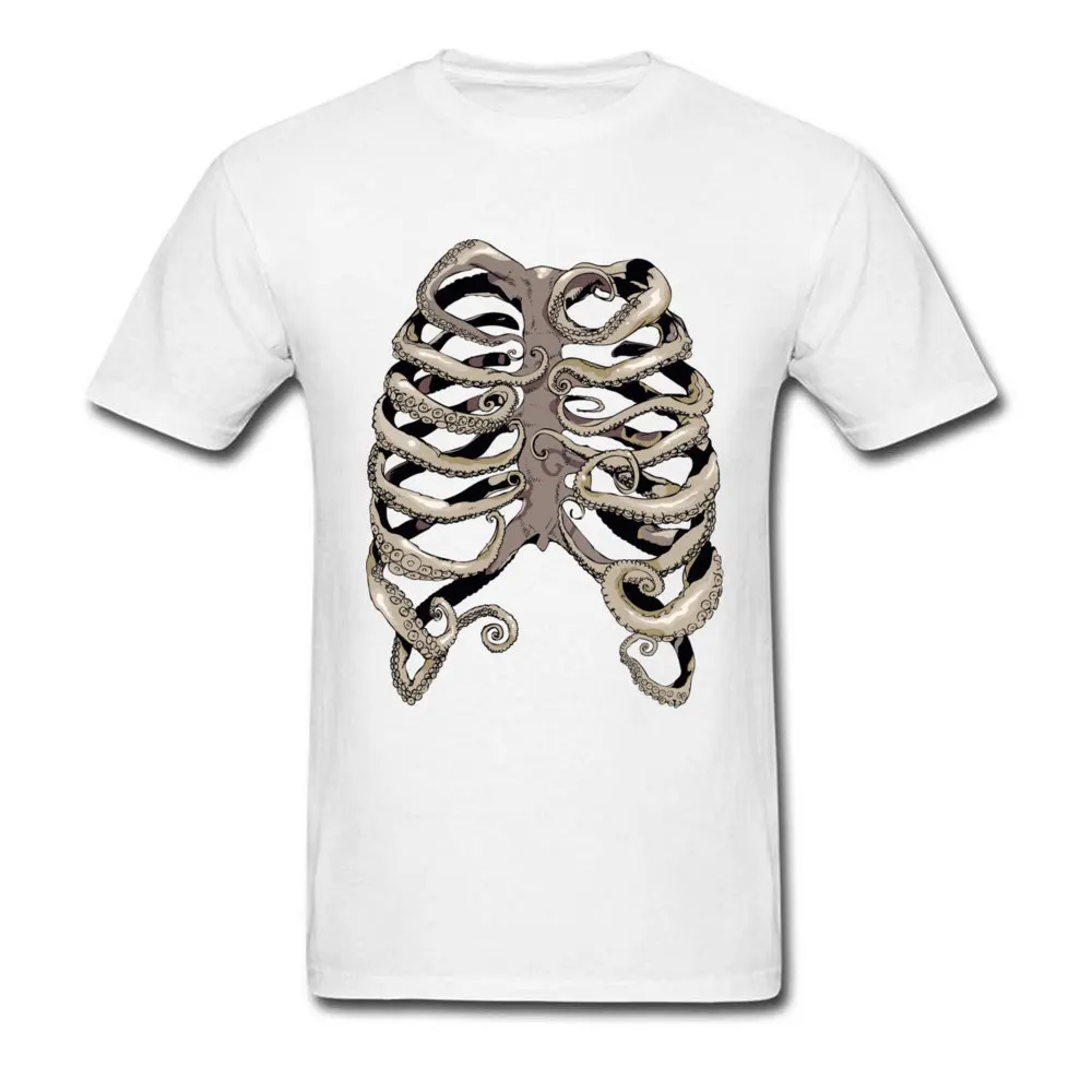 Fitted Men T Shirt Your Rib Is an Octopus 3D Printed T-shirts Cotton Fabric Short Sleeve Printed On Tops Tees O-Neck Your Rib Is an Octopus white