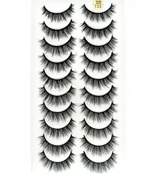 

2019 NEW 10 pairs 100% Real Mink Eyelashes 3D Natural False Eyelashes 3d Mink Lashes Soft Eyelash Extension Makeup Kit Cilios