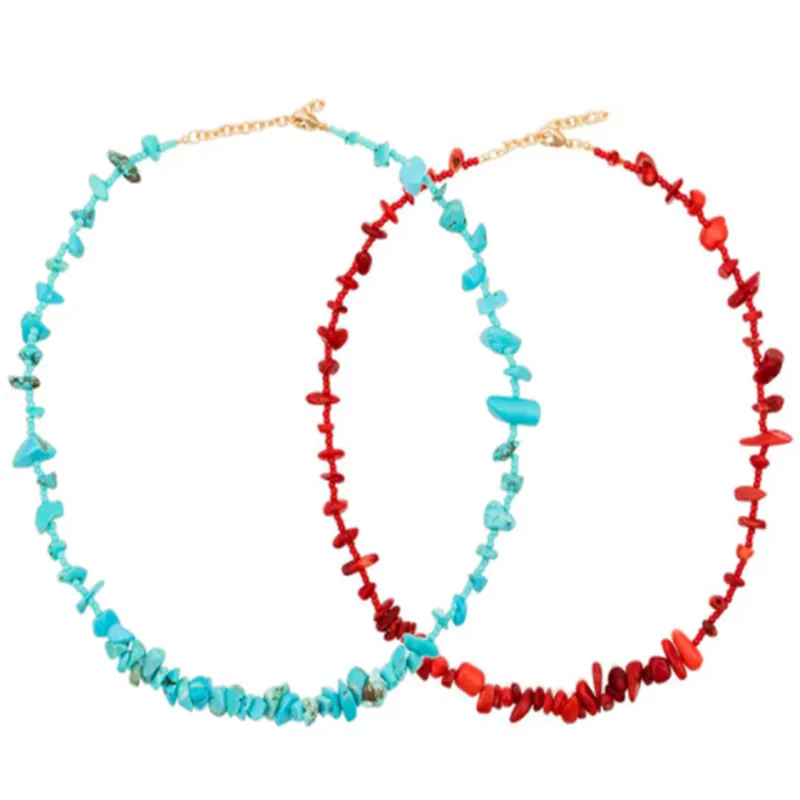 

colgantes wicca bohemian boho bijoux femme Reef Necklace seashell bead red coral bead necklace women collares de moda 2019