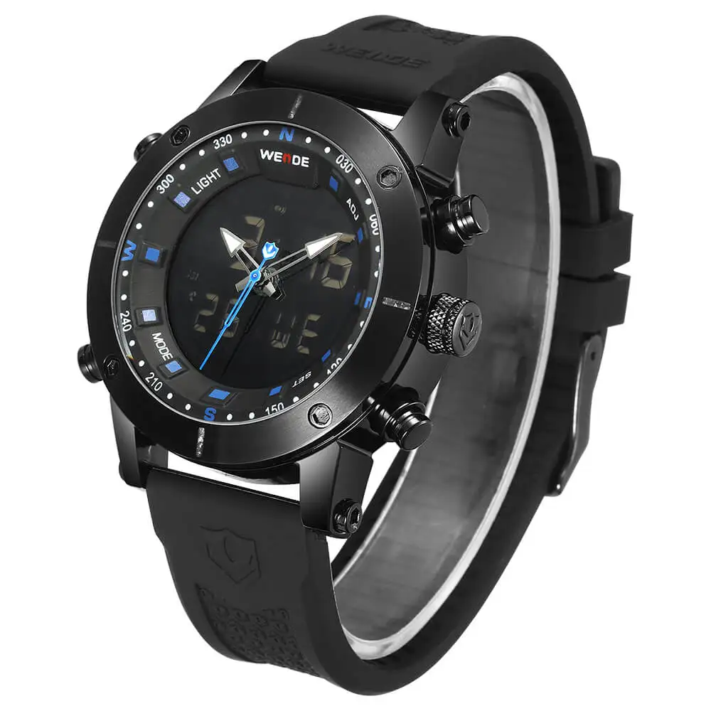 WEIDE luxury Genuine LCD digital Sport fitness watch alarm clock men Water Resistant Analog Quartz watches box original lmen's