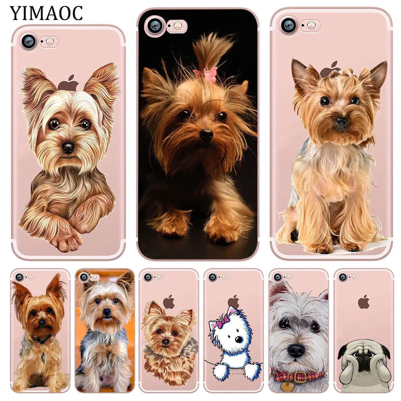 

YIMAOC yorkshire terrier dog puppy Soft Silicone Phone Shell Case for iPhone X XS Max XR 5 5S SE 6 6S 7 8 Plus 10 TPU Cover