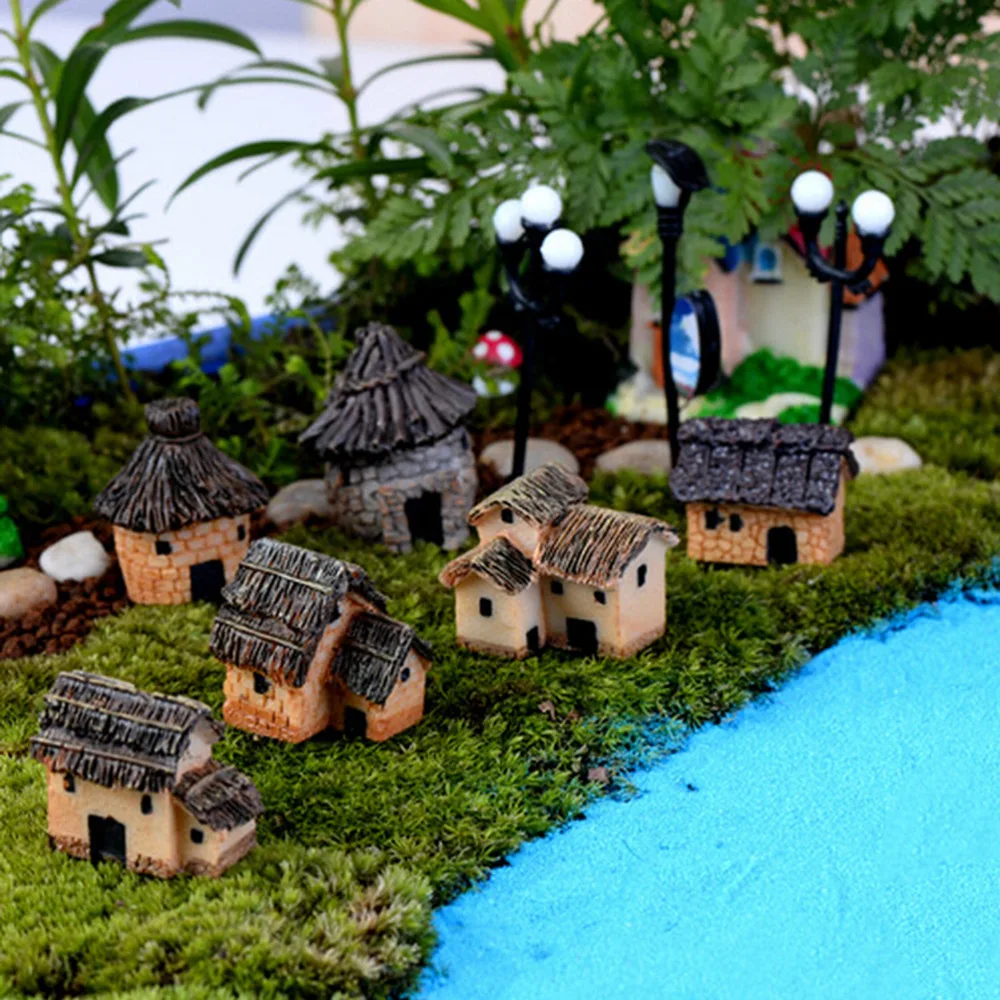 Koop 1 ST schattige hars ambachten huis fairy tuin miniaturen gnome Micro landschap decor bonsai voor home decor Willekeurige Kleur