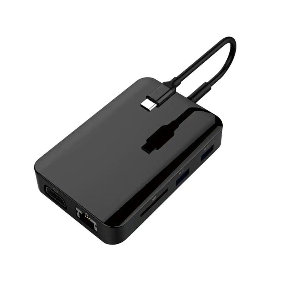 

9-in-1 USB C Adapter Hub HDMI Type C Hub Data PD Charge USB 3.0 SD TF Card Reader Audio Mic Space USB C Adapter