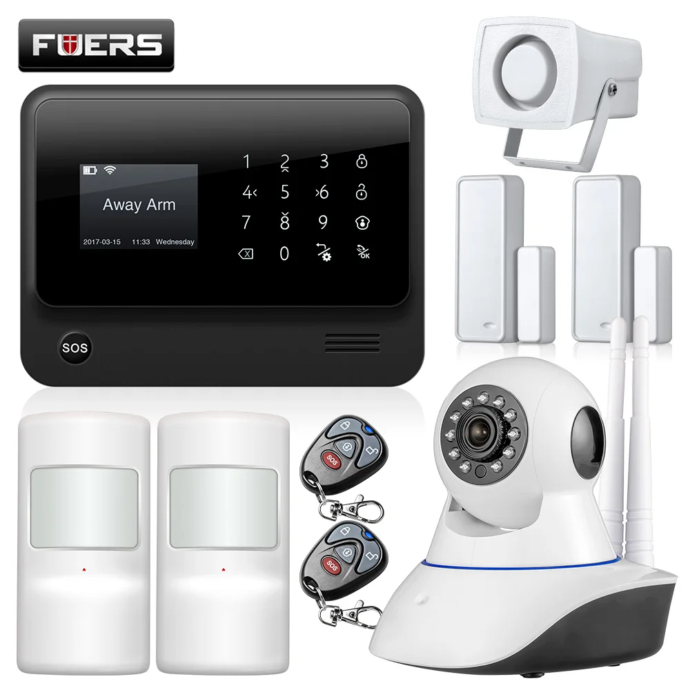 Fuers, новинка, G90B, 3g, 2,4G, WiFi, GSM, SMS, беспроводная домашняя система безопасности, IOS, Android, приложение, дистанционное управление, комплект сигнализации - Цвет: kit2