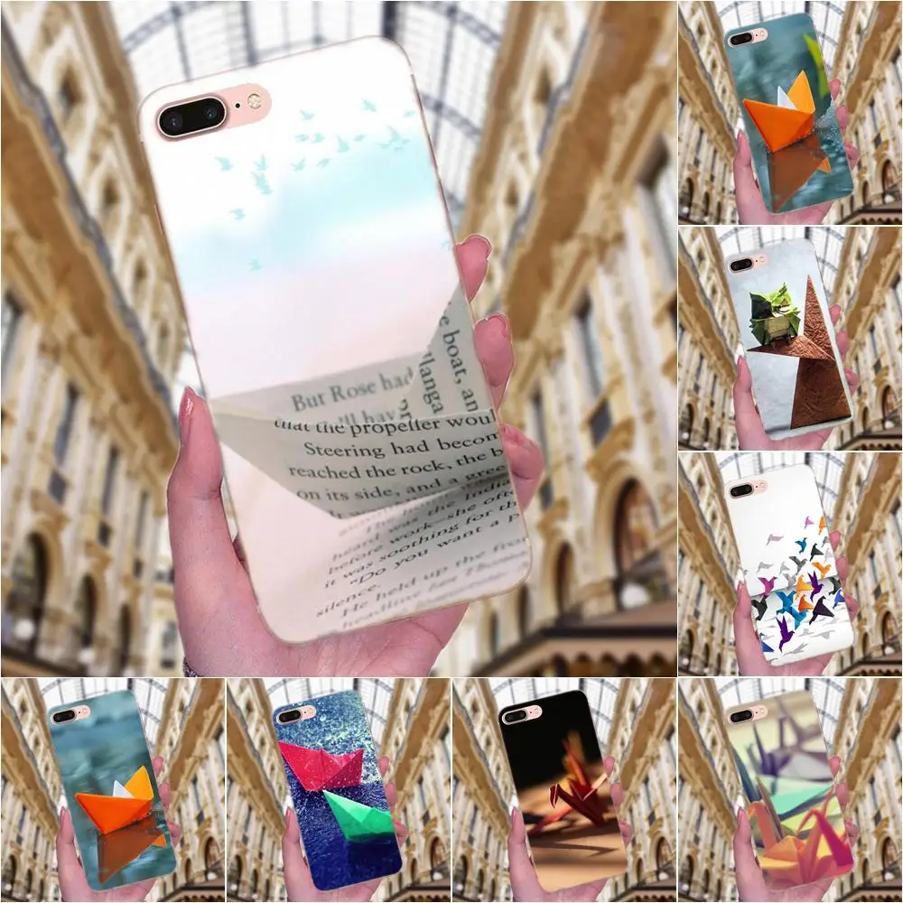 Японский Оригами-журавль искусство для Xiaomi Redmi Note 2 3 3S 4 4A 4X 5 5A 6 6A Pro Plus ТПУ Мягкий