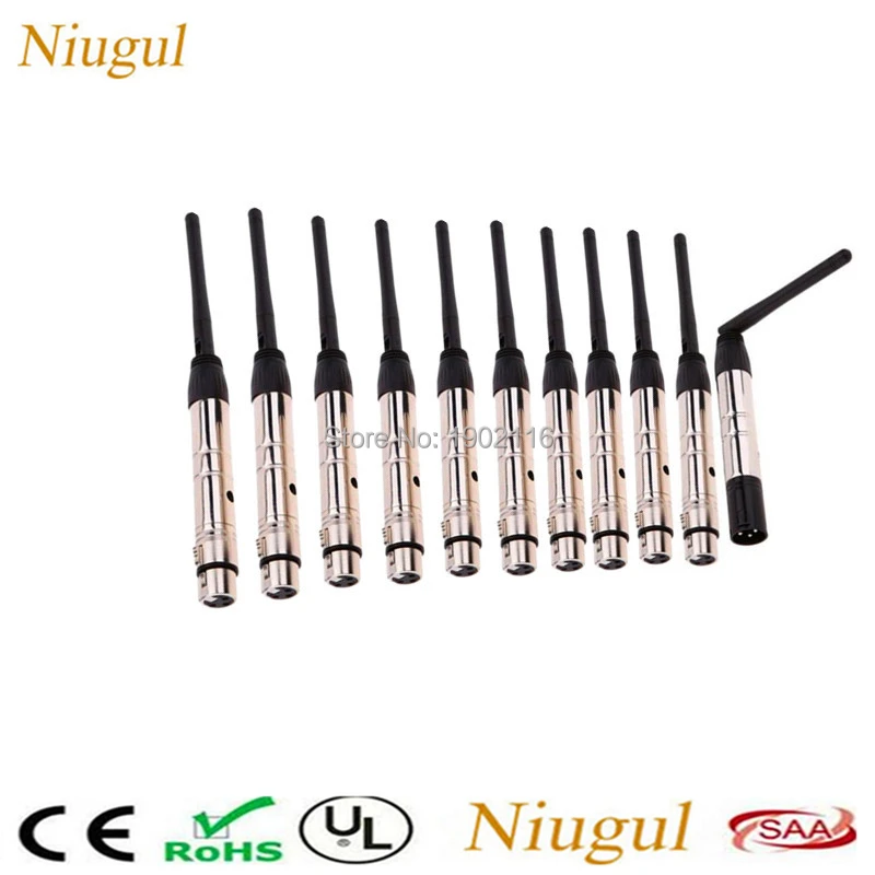 

1PCS Transmitter +10PCS Receiver,DMX512 DMX Dfi DJ Wireless system Receiver or Transmitter 2.4G For LED Stage Effect Lighting