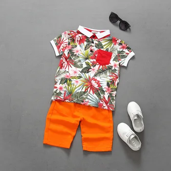 

Boys Clothes Sets Summer Baby Boy Beach Style Clothing Floral Top+Short Pants 2pcs Outfits Children Suits Children Clothes