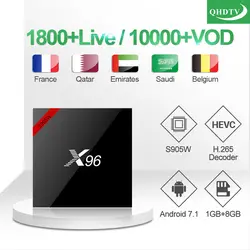 IP ТВ подписка 1 год QHD ТВ X96W IPTV приставка английский арабский IPTV товара FULL HD 4 K Android ТВ коробка Бельгии Катар IP ТВ Италия Франция