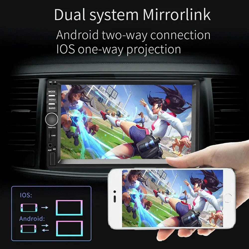 AMPrime автомобильный Радио 2din Android Аудио мультимедийный плеер GPS навигация 7