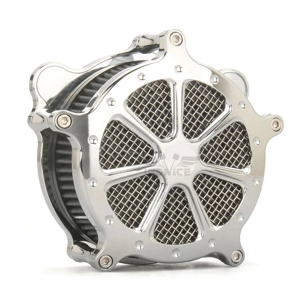 Contrast Cut chromed Speed 7 air intake cleaner for Harley Touring FLHR